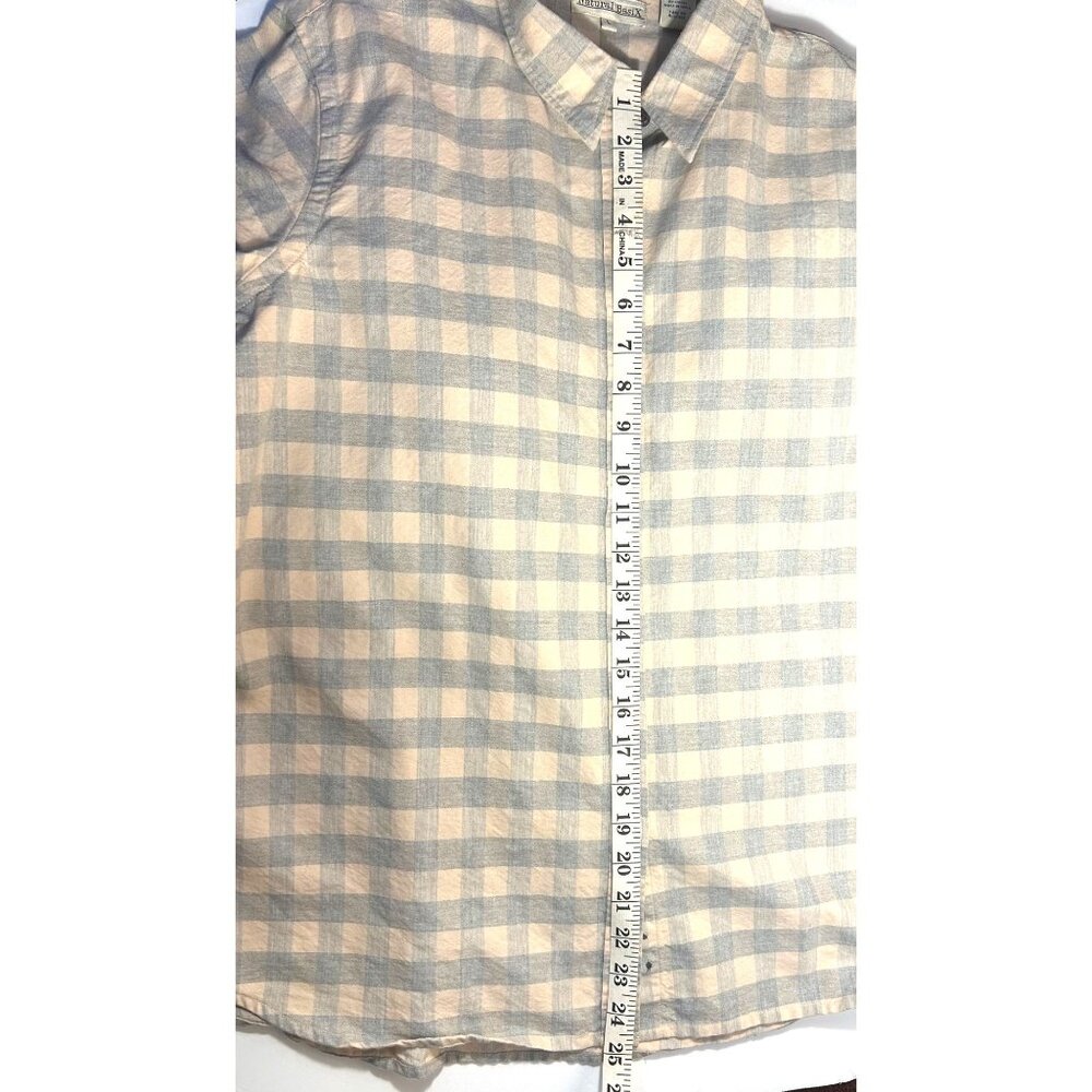 Natural Basix Men's Large Cotton Button-Up Plaid Long Sleeve Shirt - Picture 8 of 9